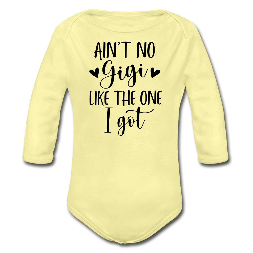 My Gigi Long Sleeve Baby Bodysuit - washed yellow