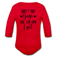 Load image into Gallery viewer, My Gigi Long Sleeve Baby Bodysuit - red
