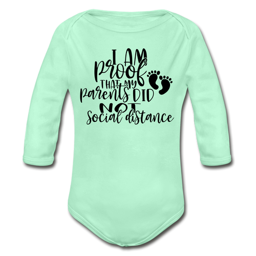 Proof Long Sleeve Baby Bodysuit - light mint