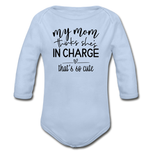 Load image into Gallery viewer, In Charge Long Sleeve Baby Bodysuit - sky
