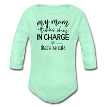 Load image into Gallery viewer, In Charge Long Sleeve Baby Bodysuit - light mint
