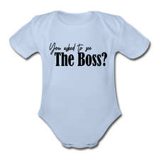 Load image into Gallery viewer, The Boss Short Sleeve Baby Bodysuit - sky
