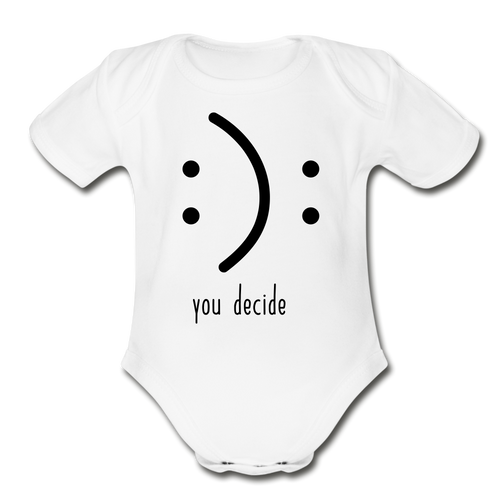 You Decide Short Sleeve Baby Bodysuit - white