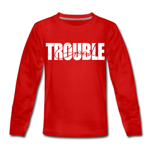 Good Trouble Kids' Premium Long Sleeve T-Shirt - red