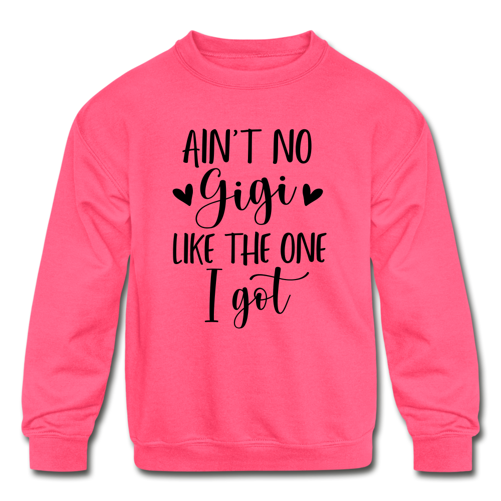 My GiGi Kids' Crewneck Sweatshirt - neon pink