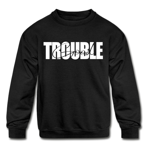 Good Trouble Kids' Crewneck Sweatshirt - black