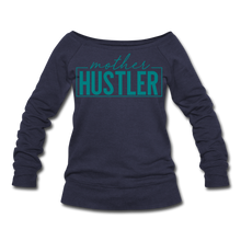 Load image into Gallery viewer, Mother Hustler Women&#39;s Wideneck Sweatshirt - melange navy
