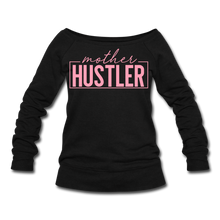 Load image into Gallery viewer, Mother Hustler Women&#39;s Wideneck Sweatshirt - black
