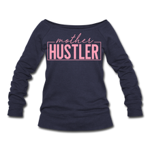 Load image into Gallery viewer, Mother Hustler Women&#39;s Wideneck Sweatshirt - melange navy
