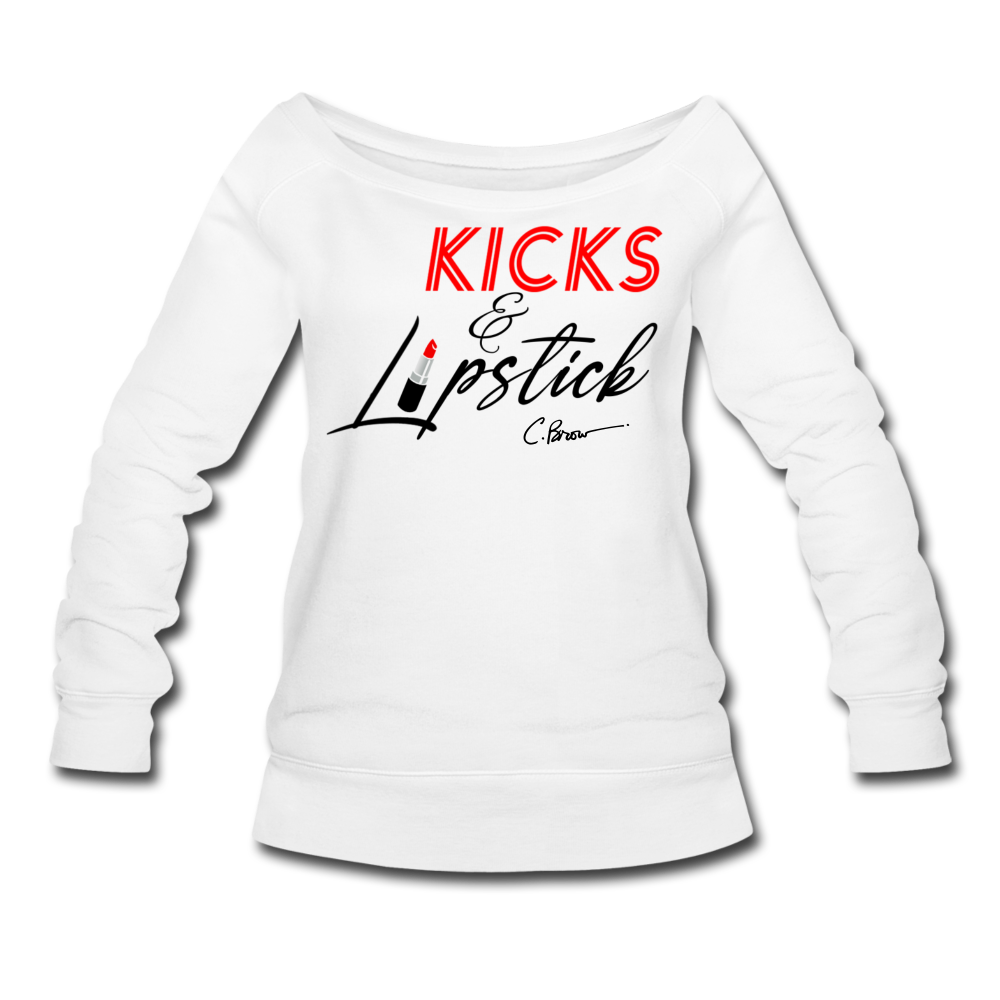 Kicks & Lipstick Women's Wideneck Sweatshirt - white