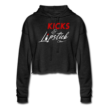 Load image into Gallery viewer, Kicks &amp; Lipstick Women&#39;s Cropped Hoodie - deep heather
