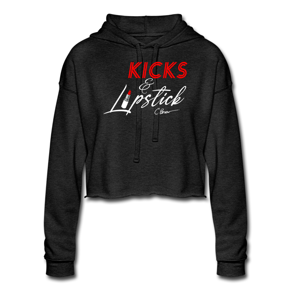 Kicks & Lipstick Women's Cropped Hoodie - deep heather