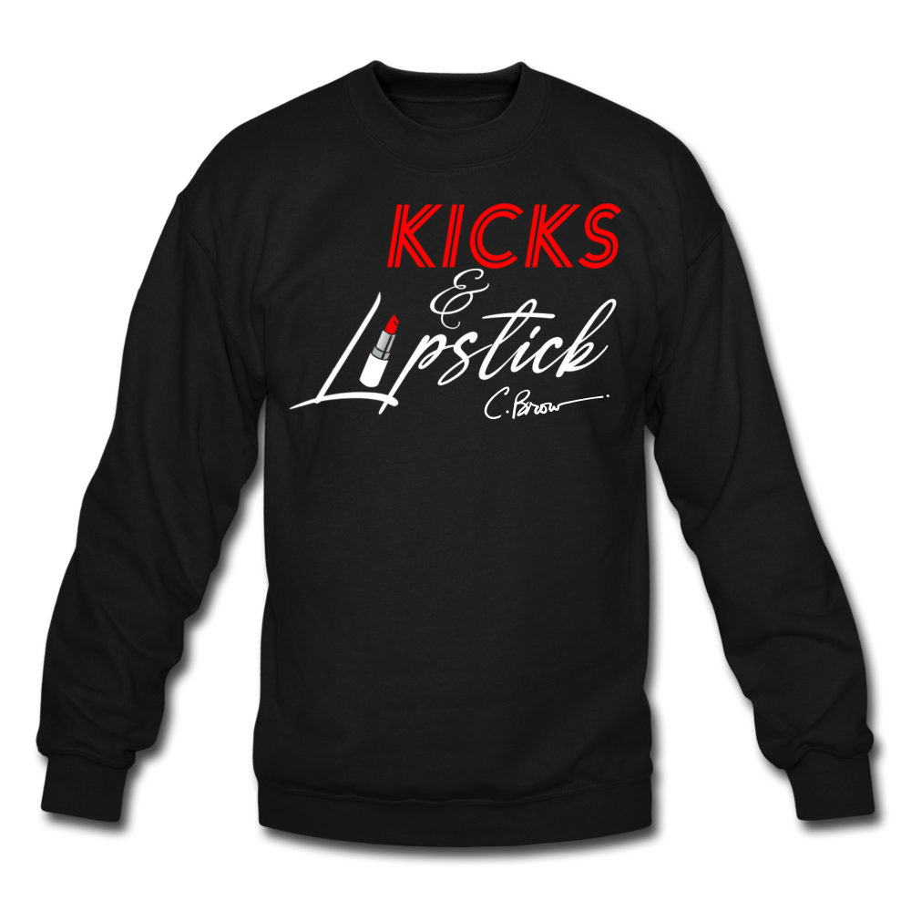 Kicks & Lipstick Crewneck Sweatshirt - black