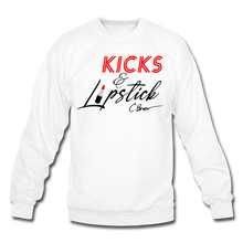 Load image into Gallery viewer, Kicks &amp; Lipstick Crewneck Sweatshirt - white
