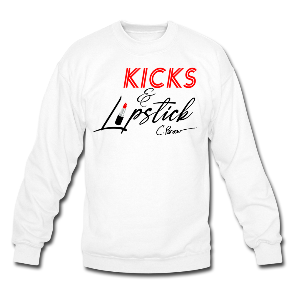 Kicks & Lipstick Crewneck Sweatshirt - white