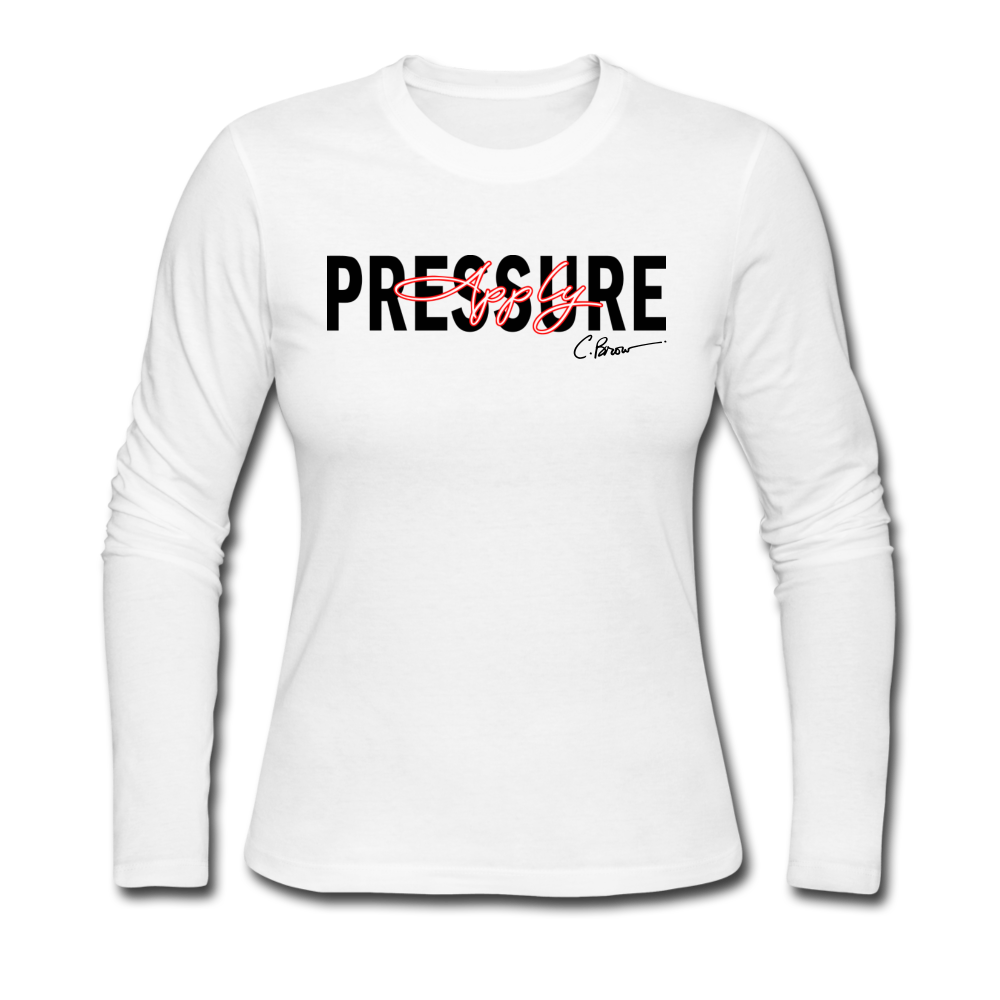 Apply Pressure Women's Long Sleeve Jersey T-Shirt - white