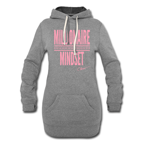 Millionaire Mindset Hoodie Dress - heather gray