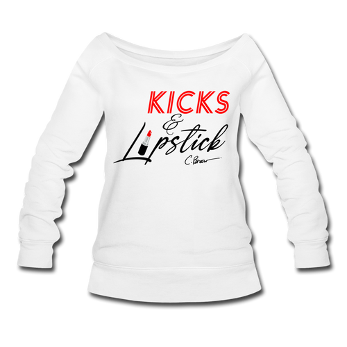 Kicks & Lipstick Women's Wideneck Sweatshirt - white