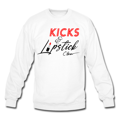 Kicks & Lipstick Crewneck Sweatshirt - white