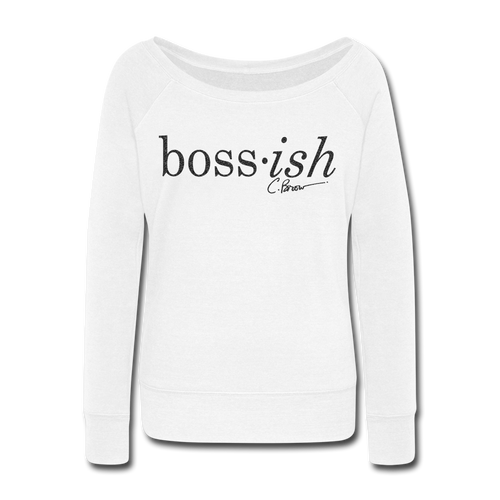 Glitz Boss-ish Wideneck Sweatshirt (limited Edition) - white