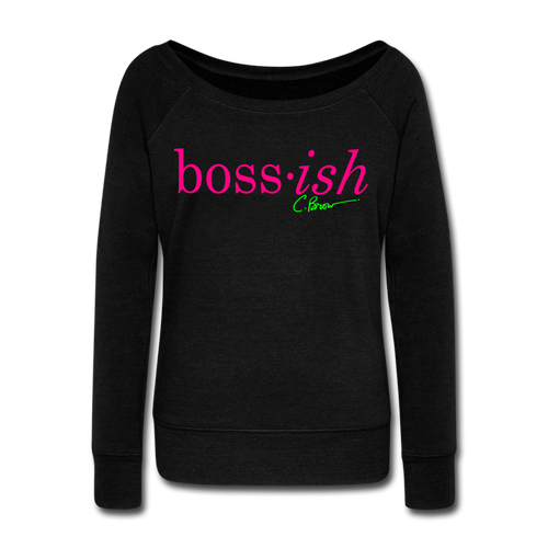 Neon Boss-ish Wideneck Sweatshirt (Limited Edition) - black