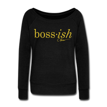 Load image into Gallery viewer, Glitz Boss-ish Wideneck Sweatshirt (limited Edition) - black
