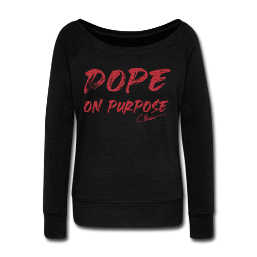 Glitter Dope On Purpose Wideneck Sweatshirt (Limited Edition) - black