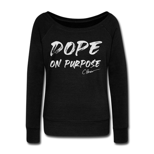 Silver Glitter Dope On Purpose Wideneck Sweatshirt (Limited Edition) - black