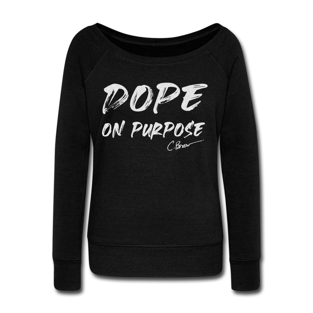 Silver Glitter Dope On Purpose Wideneck Sweatshirt (Limited Edition) - black