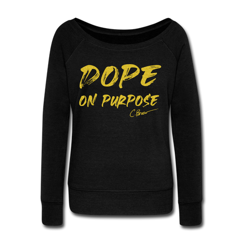 Glitter Dope On Purpose Wideneck Sweatshirt (Limited Edition) - black