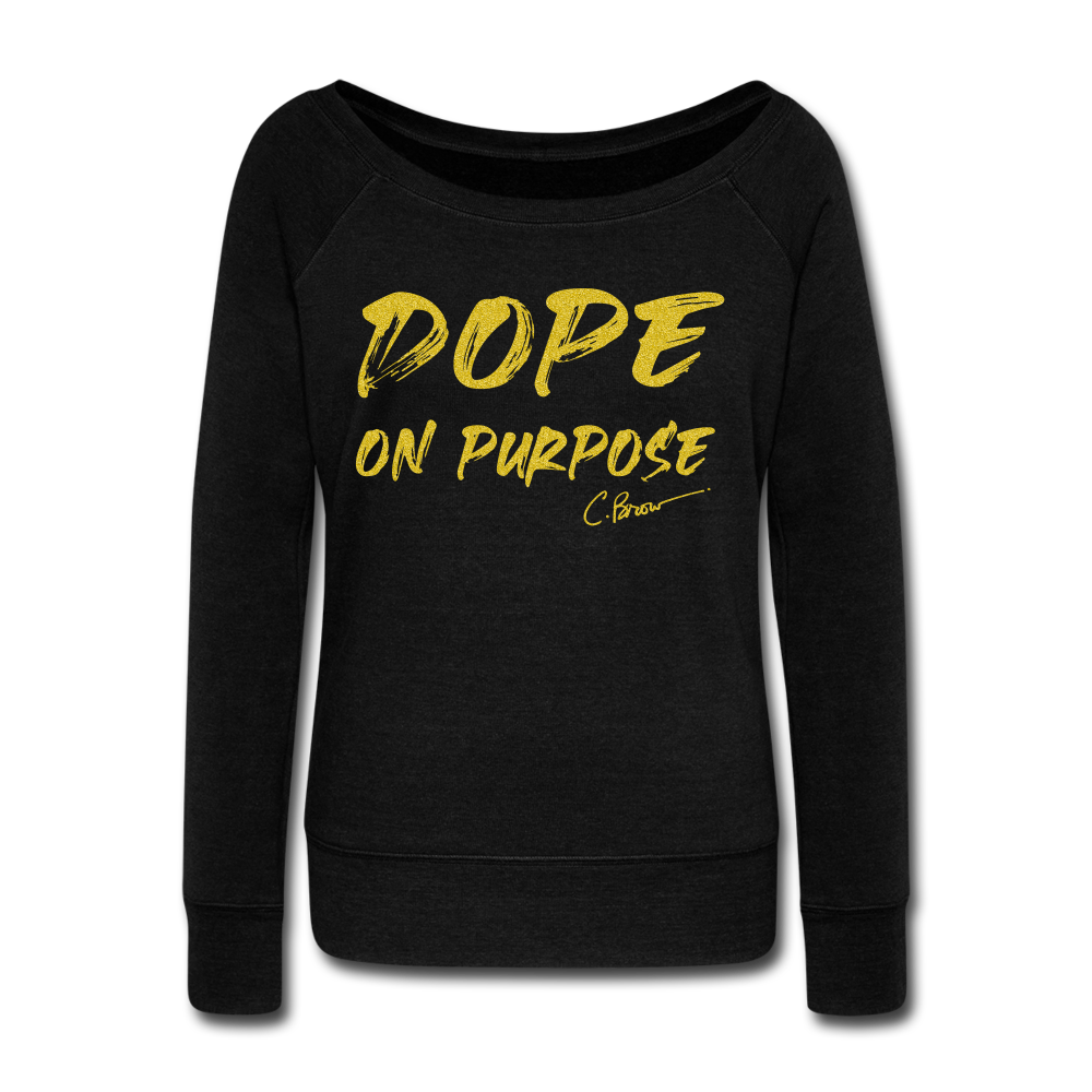 Glitter Dope On Purpose Wideneck Sweatshirt (Limited Edition) - black