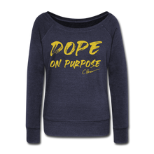 Load image into Gallery viewer, Glitter Dope On Purpose Wideneck Sweatshirt (Limited Edition) - melange navy
