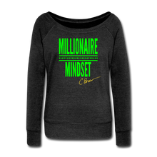 Load image into Gallery viewer, Millionaire Mindset Wideneck Sweatshirt (Limited Edition) - heather black
