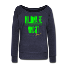 Load image into Gallery viewer, Millionaire Mindset Wideneck Sweatshirt (Limited Edition) - melange navy
