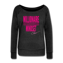 Load image into Gallery viewer, Millionaire Mindset Wideneck Sweatshirt (Limited Edition) - heather black
