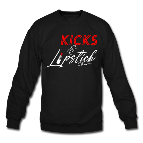 Kicks & Lipstick Crewneck Sweatshirt - black