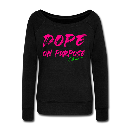 Neon Dope On Purpose Wideneck Sweatshirt (Limited Edition) - black