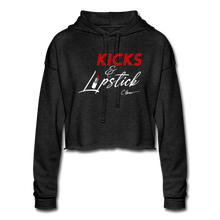 Load image into Gallery viewer, Kicks &amp; Lipstick Women&#39;s Cropped Hoodie - deep heather
